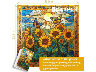 Stained Glass Puzzles for Adults Sunflowers Puzzle as Home Decor