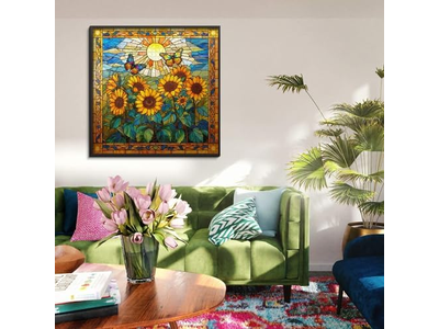 Stained Glass Puzzles for Adults Sunflowers Puzzle as Home Decor