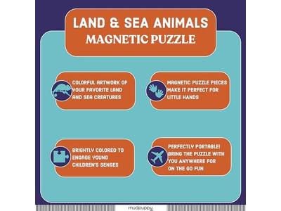 Tri Fold Magnetic Puzzles Featuring Two 20 Piece Animal Themed Artwork
